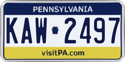 PA license plate KAW2497