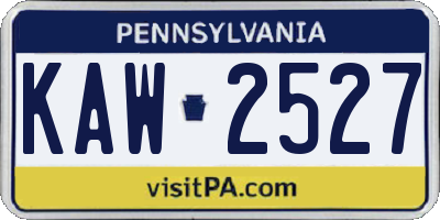 PA license plate KAW2527