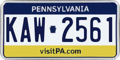 PA license plate KAW2561