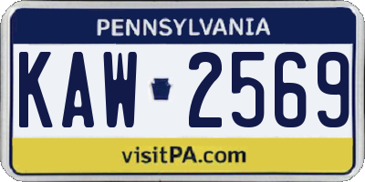 PA license plate KAW2569