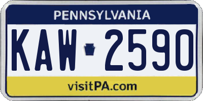 PA license plate KAW2590