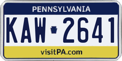 PA license plate KAW2641