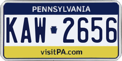 PA license plate KAW2656
