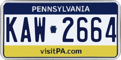 PA license plate KAW2664