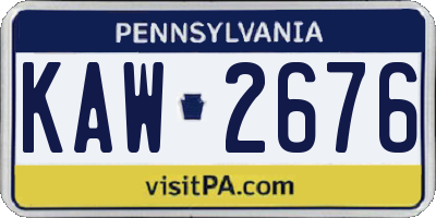PA license plate KAW2676