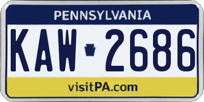 PA license plate KAW2686