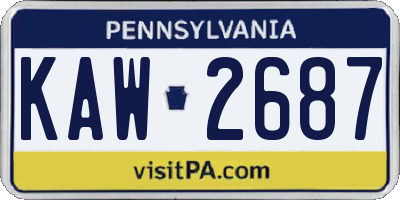 PA license plate KAW2687