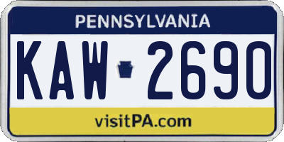 PA license plate KAW2690