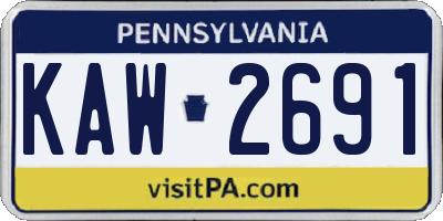 PA license plate KAW2691