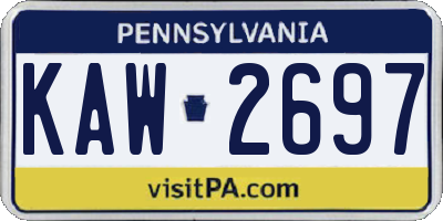 PA license plate KAW2697