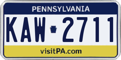 PA license plate KAW2711