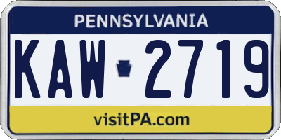 PA license plate KAW2719