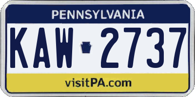 PA license plate KAW2737