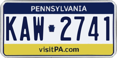 PA license plate KAW2741