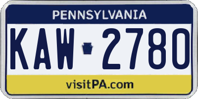 PA license plate KAW2780