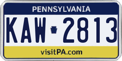 PA license plate KAW2813