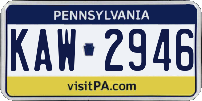 PA license plate KAW2946