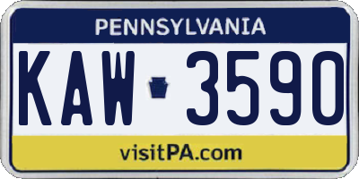 PA license plate KAW3590
