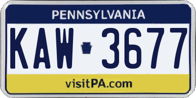 PA license plate KAW3677