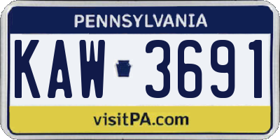 PA license plate KAW3691