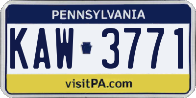 PA license plate KAW3771