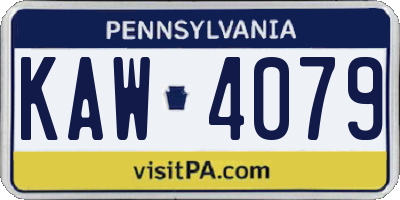PA license plate KAW4079