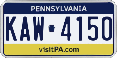 PA license plate KAW4150