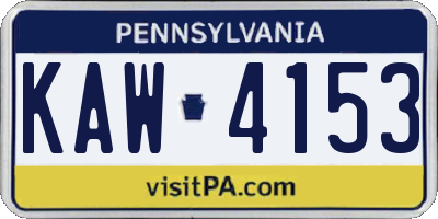 PA license plate KAW4153