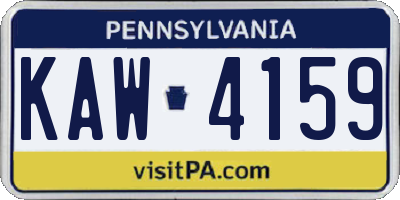 PA license plate KAW4159