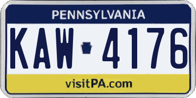 PA license plate KAW4176