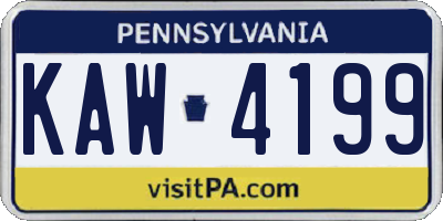 PA license plate KAW4199