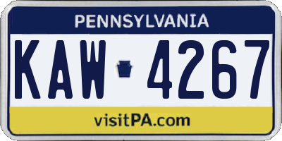 PA license plate KAW4267