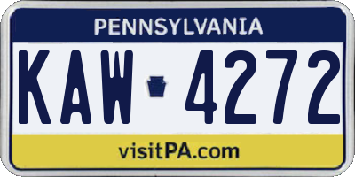 PA license plate KAW4272