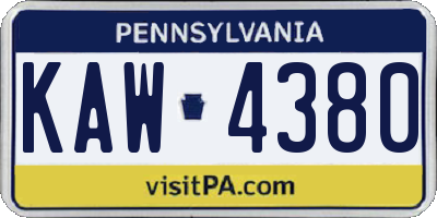 PA license plate KAW4380