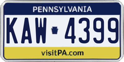 PA license plate KAW4399