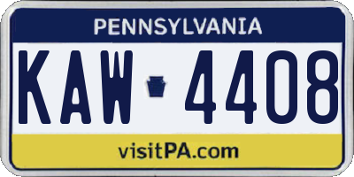 PA license plate KAW4408