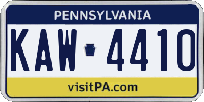 PA license plate KAW4410
