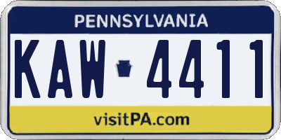 PA license plate KAW4411