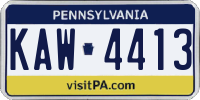 PA license plate KAW4413