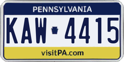 PA license plate KAW4415