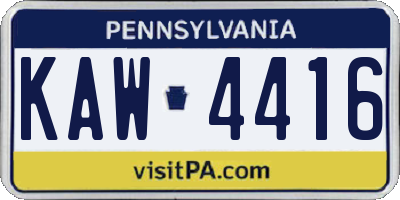 PA license plate KAW4416