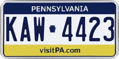 PA license plate KAW4423