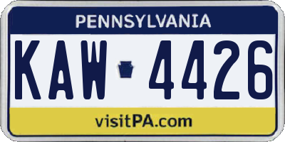 PA license plate KAW4426