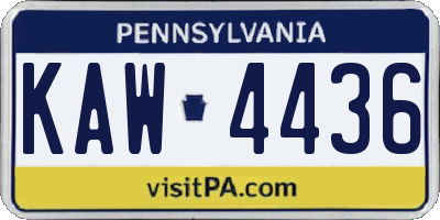 PA license plate KAW4436