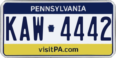 PA license plate KAW4442
