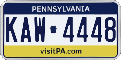 PA license plate KAW4448