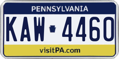 PA license plate KAW4460