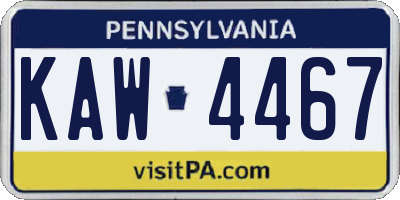 PA license plate KAW4467