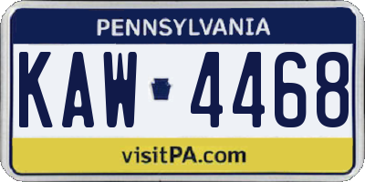 PA license plate KAW4468
