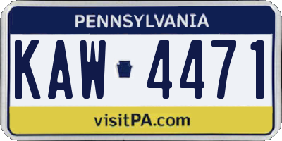 PA license plate KAW4471